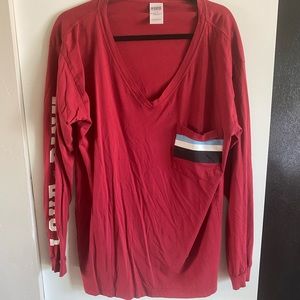 PINK long sleeve lounge tee